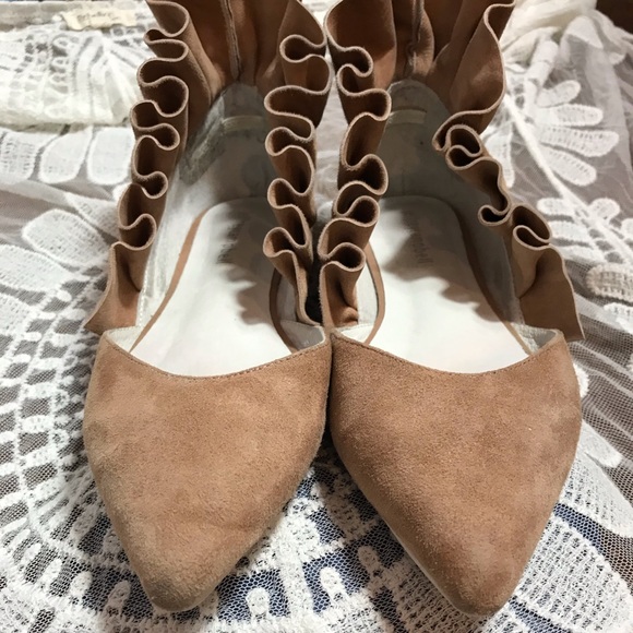 Jeffrey Campbell suede flats ruffle detail - Picture 4 of 7